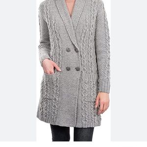 SAOL 100% Irish Merino Wool Ladies Shawl Collar